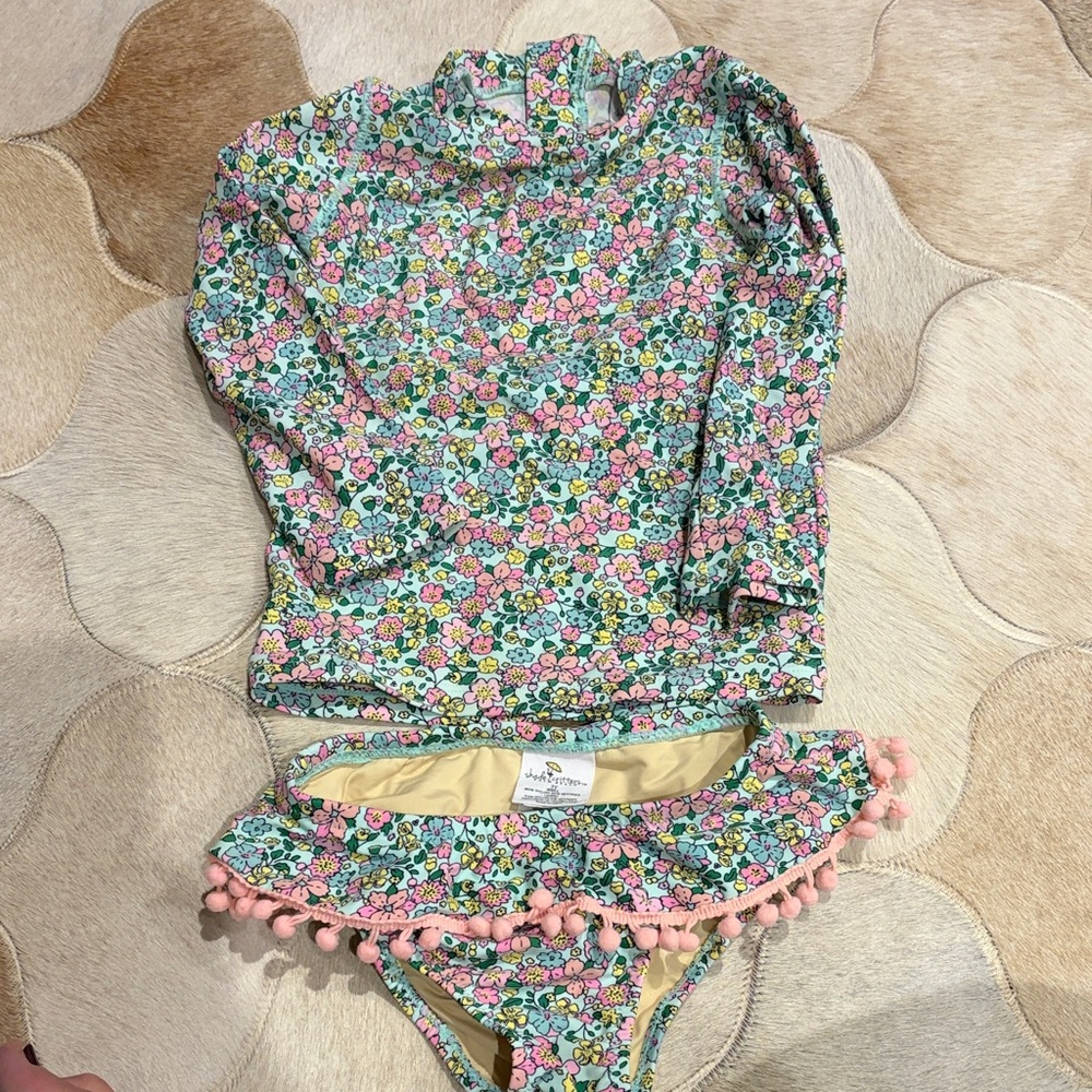 Shade Critters Floral Kids Swim Set with Pom-Poms